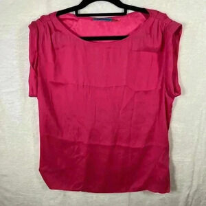 alice + olivia Pink Blouse Barbie Silk Size Large Chic Designer Top